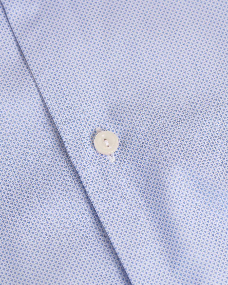 Uomini | Camicie | Eton | Slim Fit Cut Away Micro Print Shirt Blue