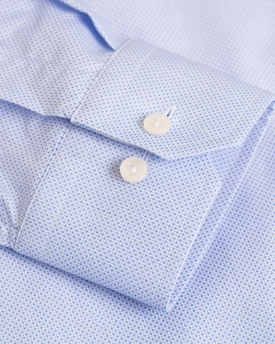 Uomini | Camicie | Eton | Slim Fit Cut Away Micro Print Shirt Blue