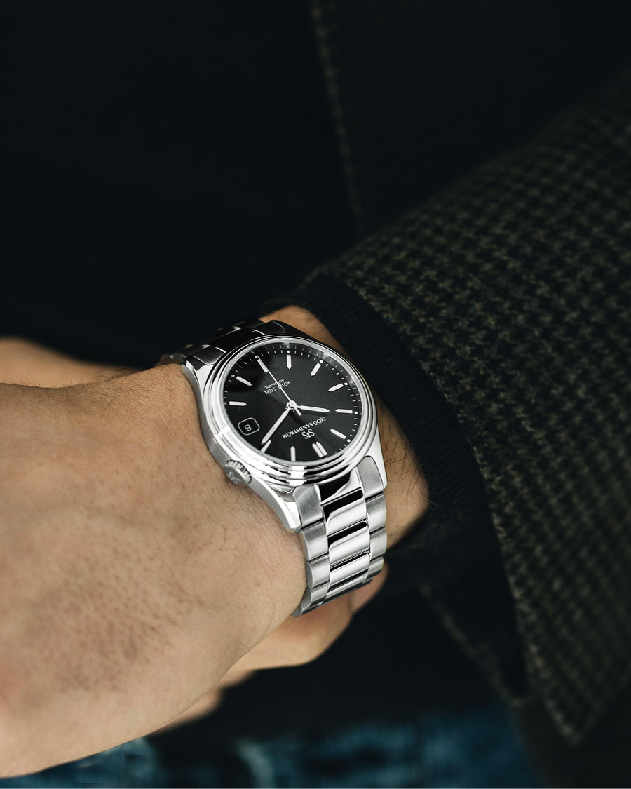 Uomini | Fine watches | Sjöö Sandström | Royal Steel Classic 36mm Black with Steel