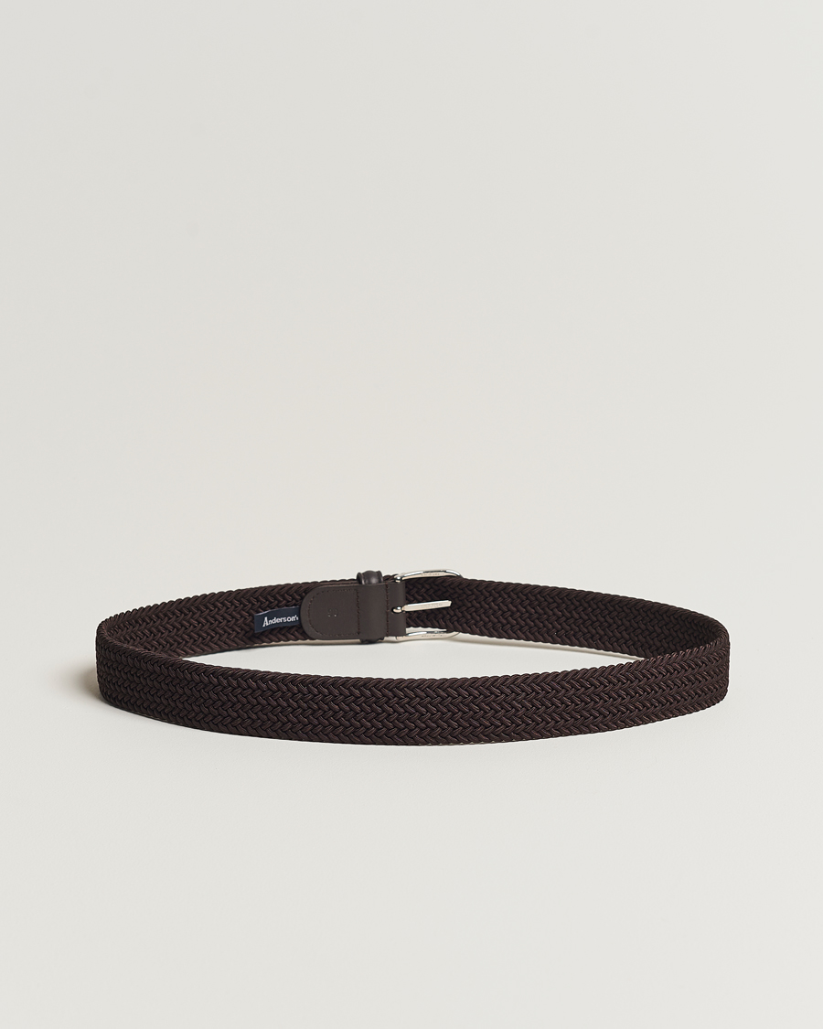 Uomini | Accessori | Anderson\'s | Stretch Woven 3,5 cm Belt Brown