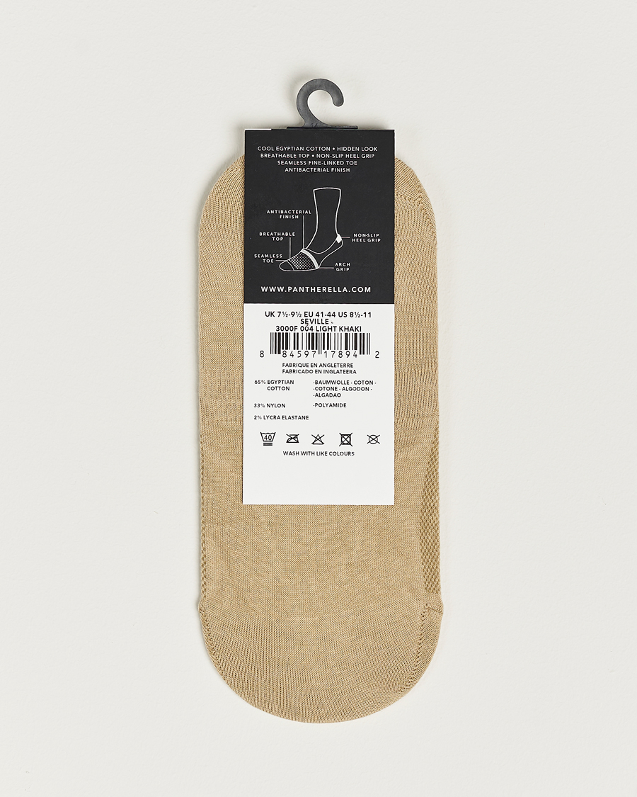 Uomini | Calzini alla caviglia | Pantherella | Footlet Cotton/Nylon Sock Khaki