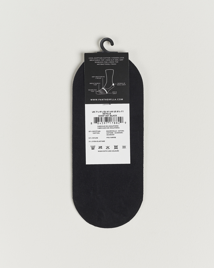 Uomini |  | Pantherella | Footlet Cotton/Nylon Sock Black