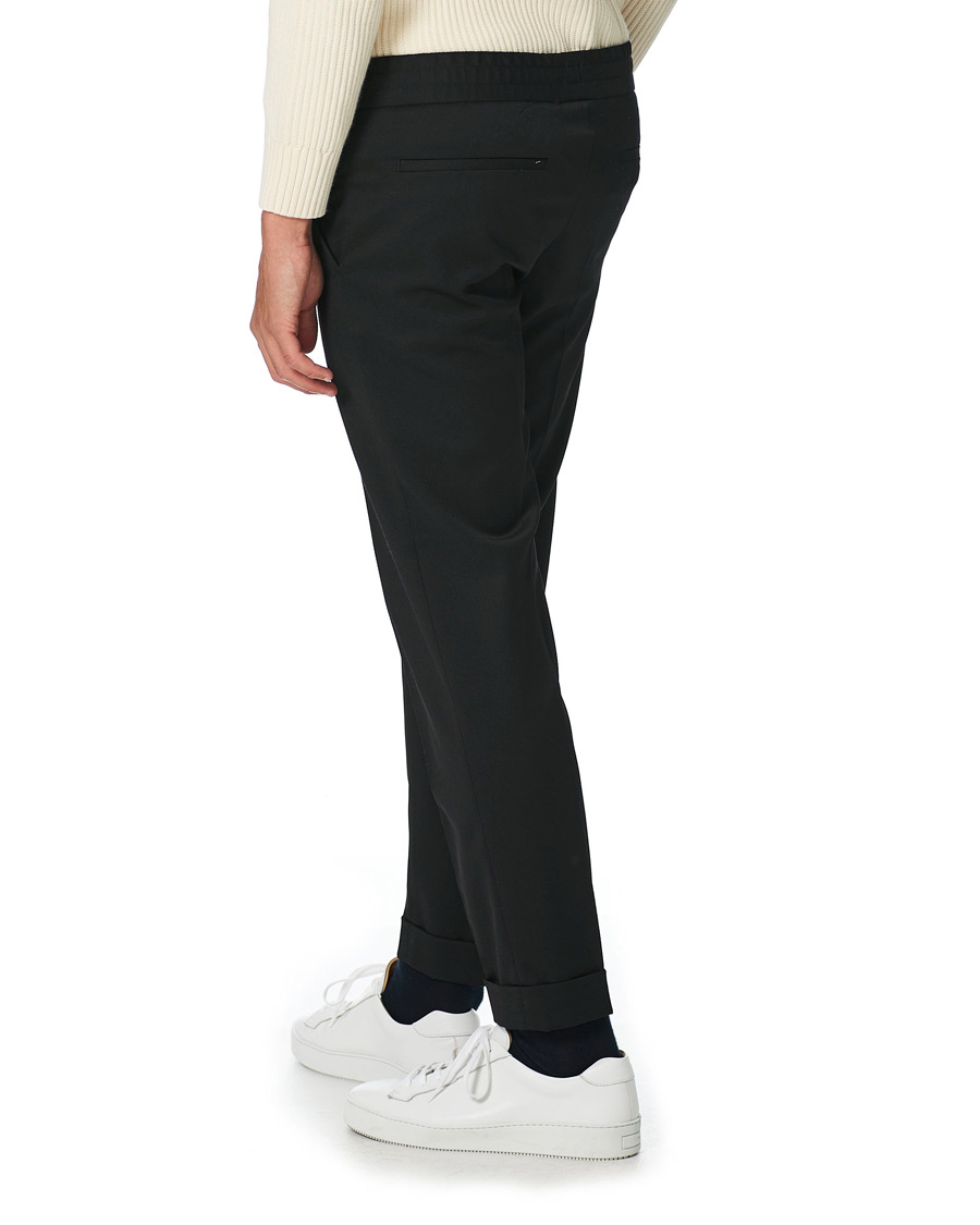 Uomini | Pantaloni | Filippa K | Terry Gabardine Cropped Turn Up Trousers Black