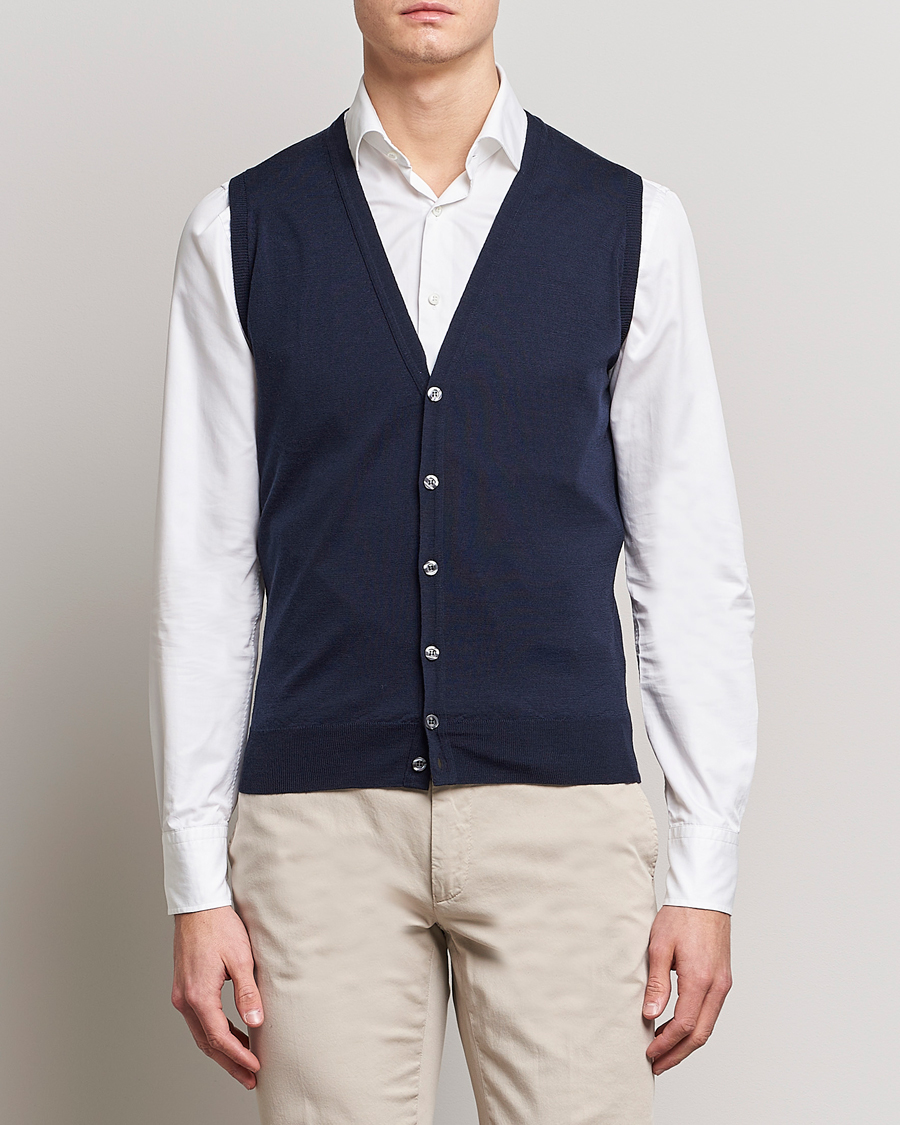 Uomini |  | John Smedley | Huntswood Slim Fit Waistcoat Midnight