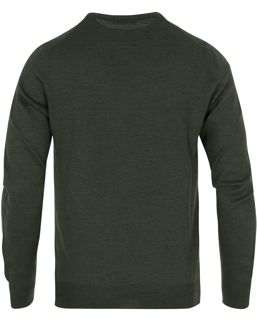 Uomini |  | Gran Sasso | Merino Fashion Fit Crew Neck Pullover Olive Green