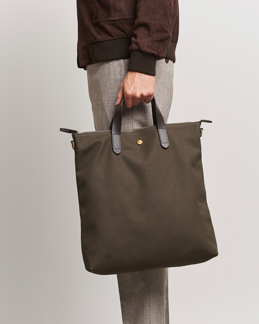 Uomini | Accessori | Mismo | M/S Canvas Shopper Army/Dark Brown