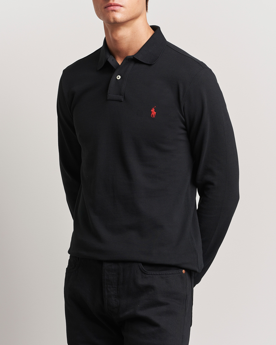 Uomini |  | Polo Ralph Lauren | Custom Slim Fit Long Sleeve Polo Polo Black