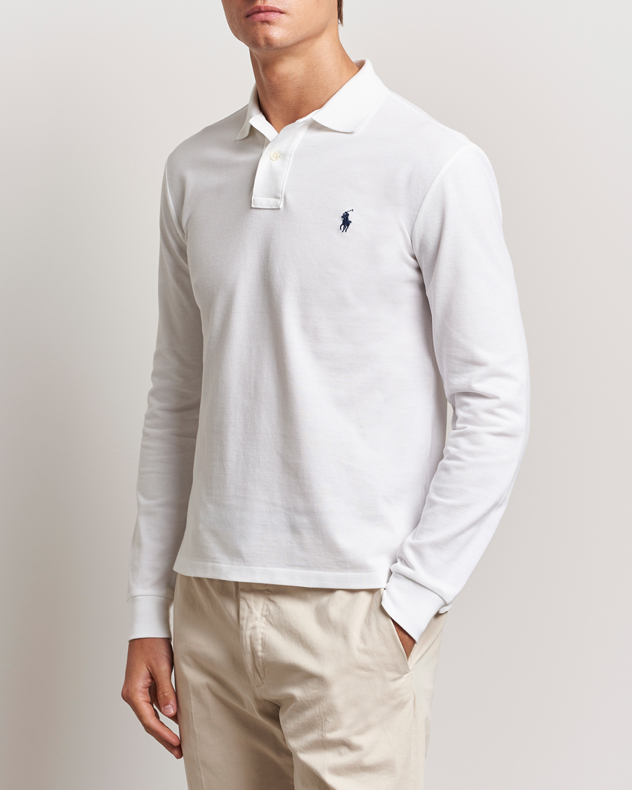 Uomini | Polo a maniche lunghe | Polo Ralph Lauren | Slim Fit Long Sleeve Polo White