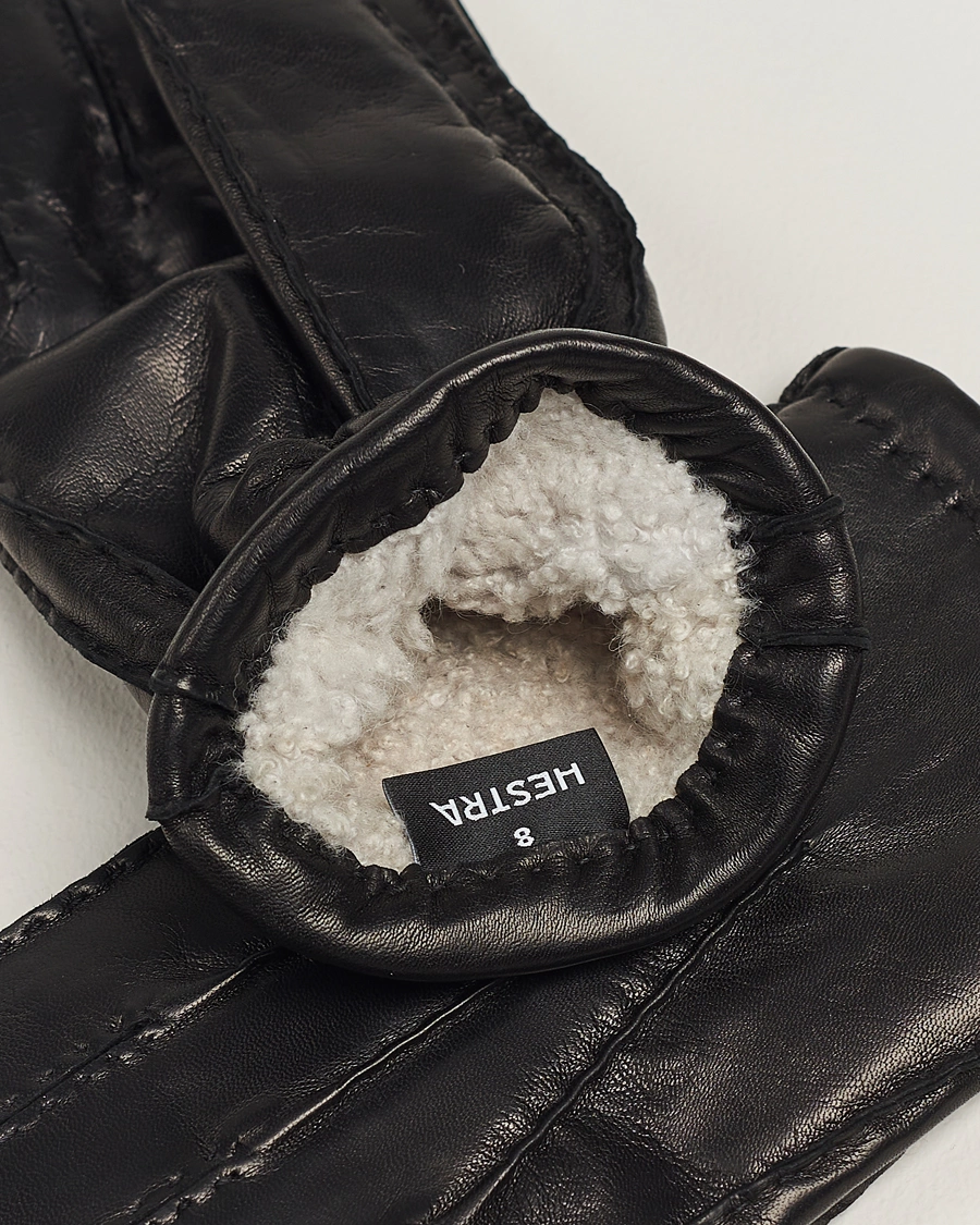 Uomini | Accessori che riscaldano | Hestra | George Lambskin Hairsheep Glove Black