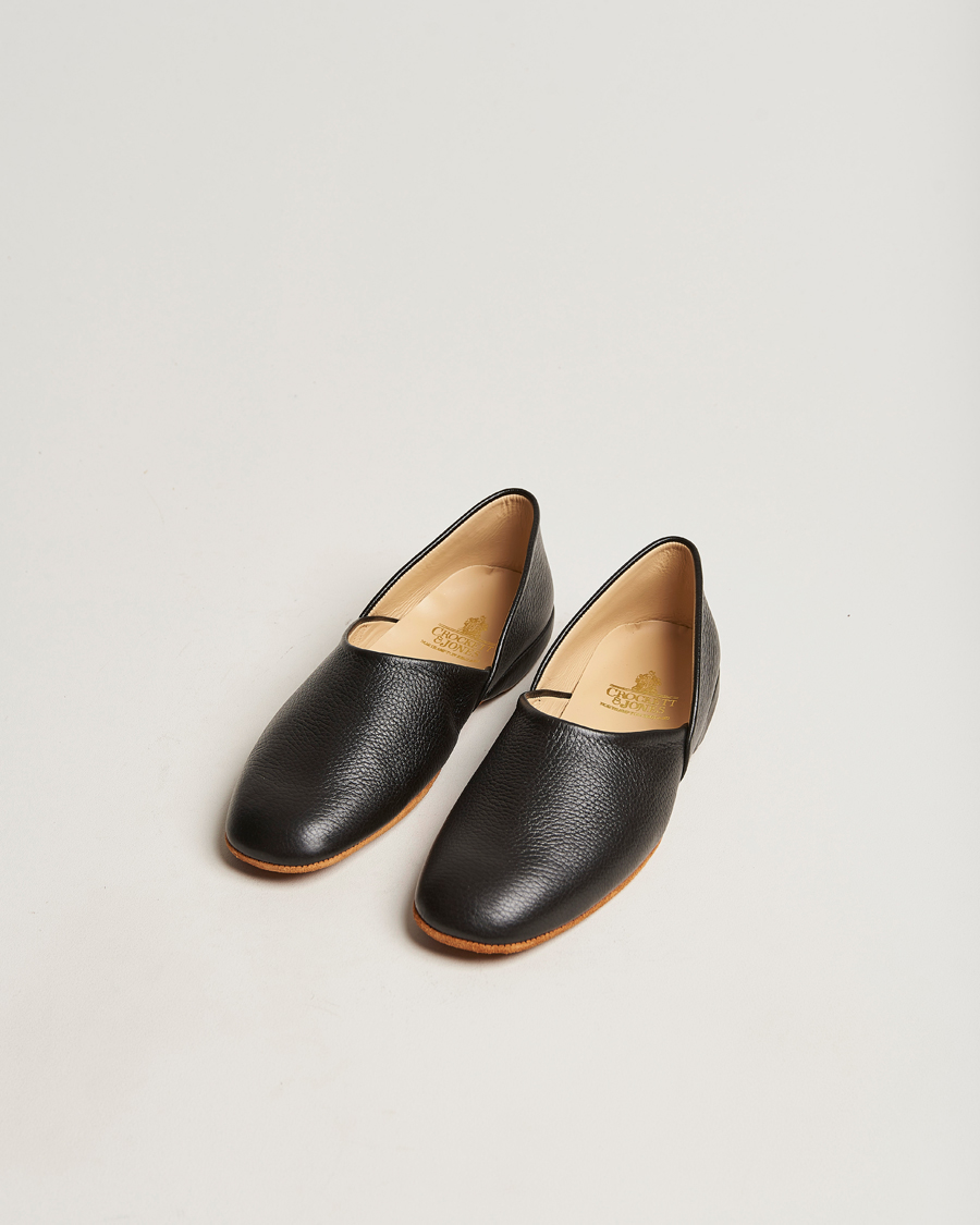 Uomini | Sandali & Diapositive | Crockett & Jones | Grecian Home Slipper Black