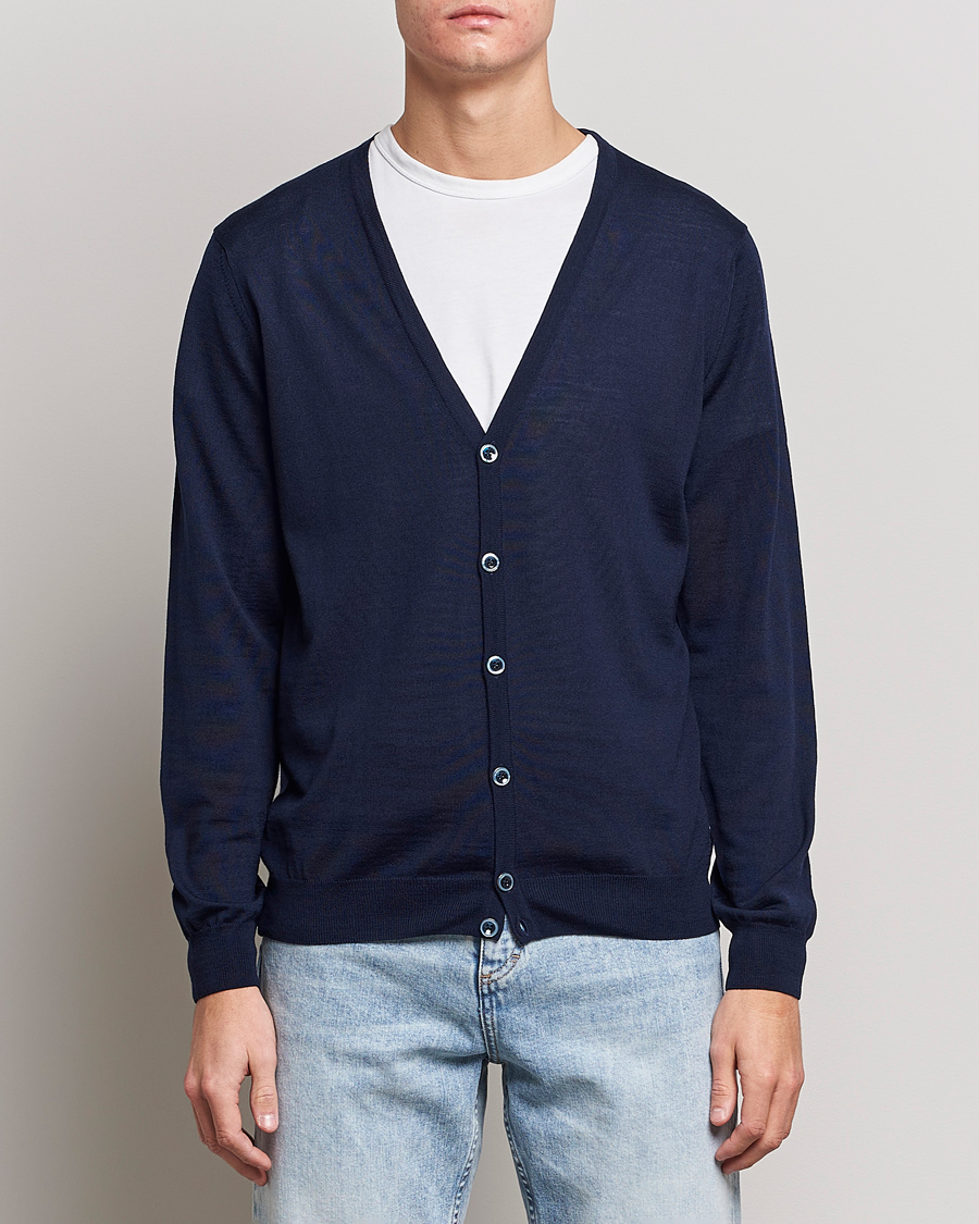 Uomini |  | Stenströms | Merino Zegna Knitted Cardigan Navy