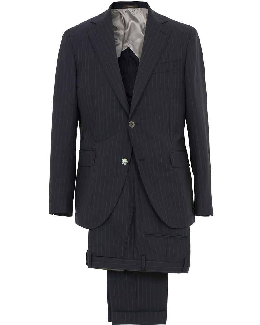 Uomini | Abiti | Oscar Jacobson | Ferry Wool Pinstripe Suit Navy