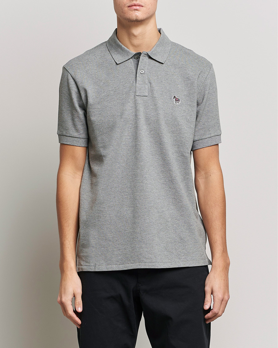 Uomini | Paul Smith | PS Paul Smith | Regular Fit Zebra Polo Grey Melange