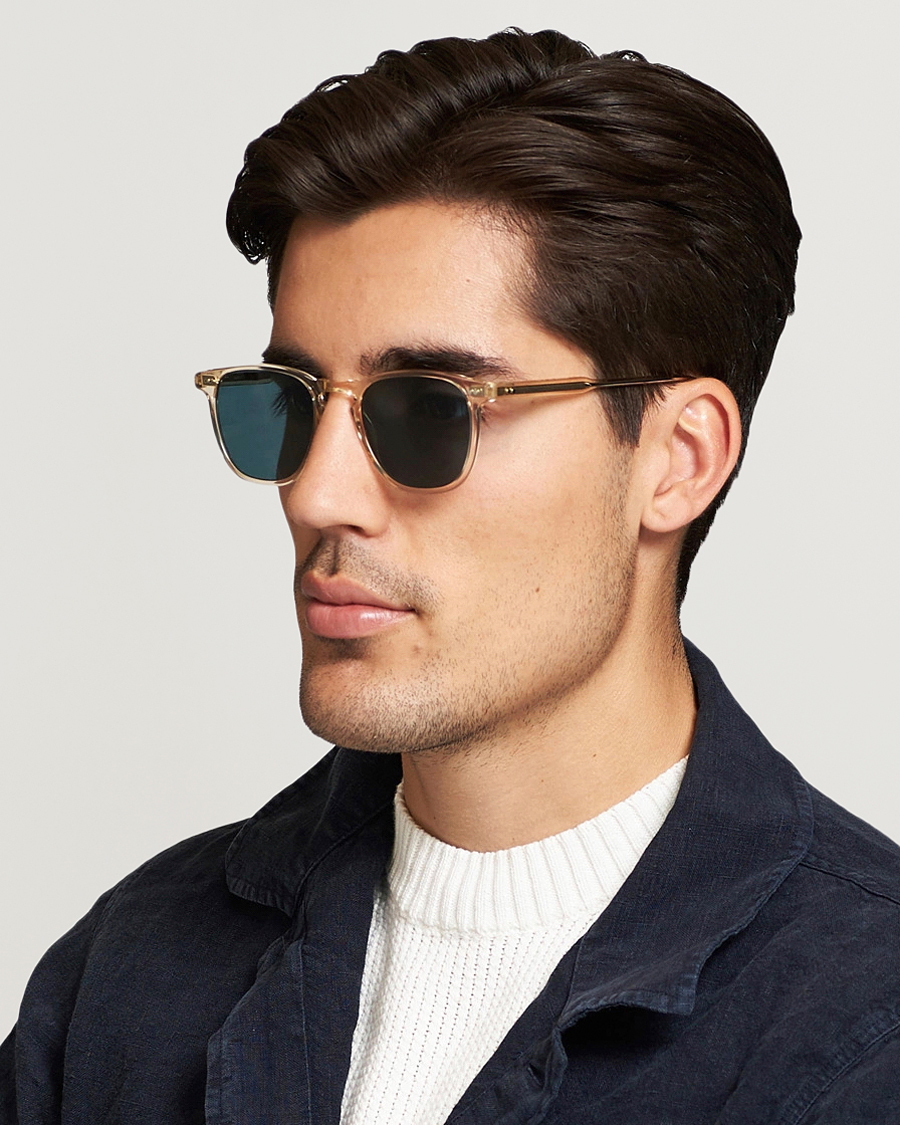 Uomini | Occhiali da sole con montatura a D | Garrett Leight | Brooks 47 Sunglasses Blue Smoke