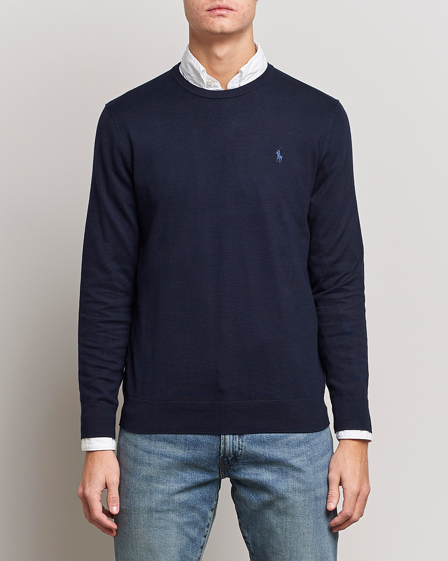 Uomini |  | Polo Ralph Lauren | Pima Cotton Crew Neck Pullover Hunter Navy