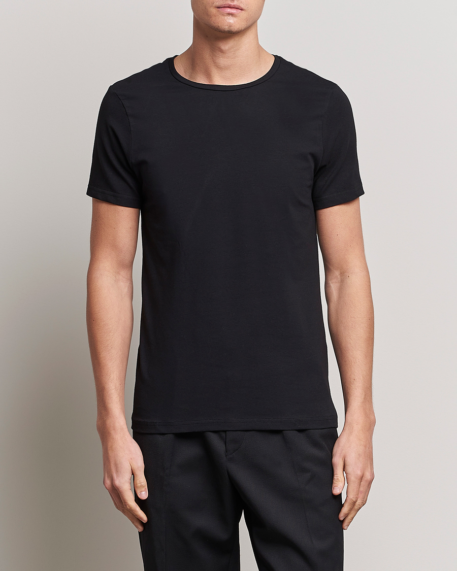 Uomini | Magliette nere | Bread & Boxers | 2-Pack Crew Neck Tee Black