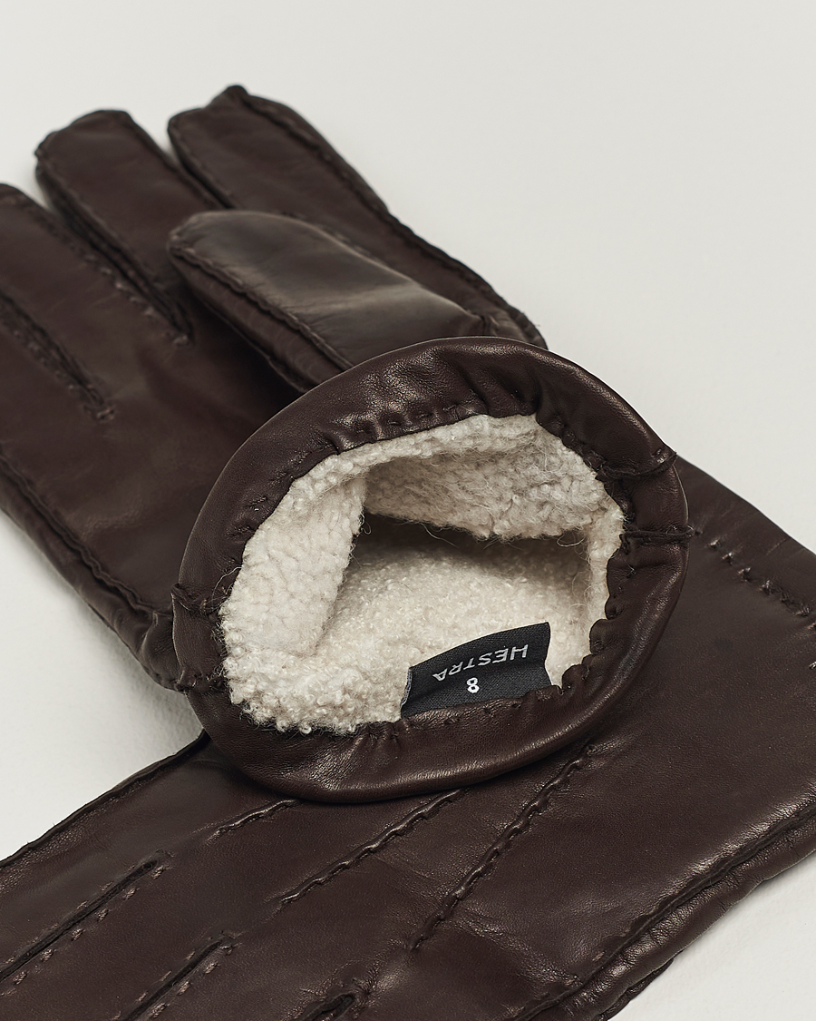 Uomini | Accessori che riscaldano | Hestra | George Lambskin Hairsheep Glove Espresso