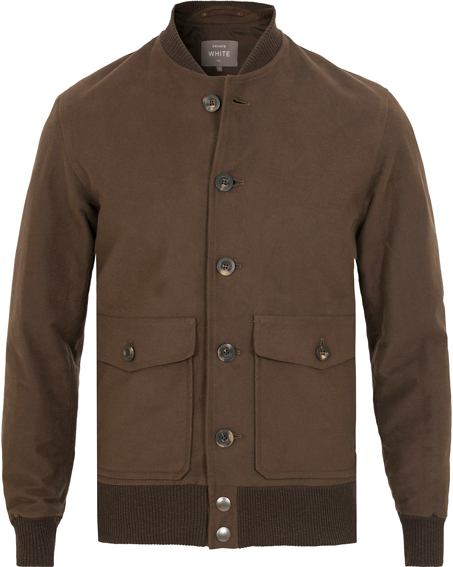 Uomini | Giacche | Private White V.C. | Moleskin Bomber Jacket Brown