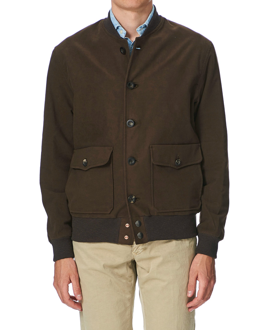 Uomini | Giacche | Private White V.C. | Moleskin Bomber Jacket Brown