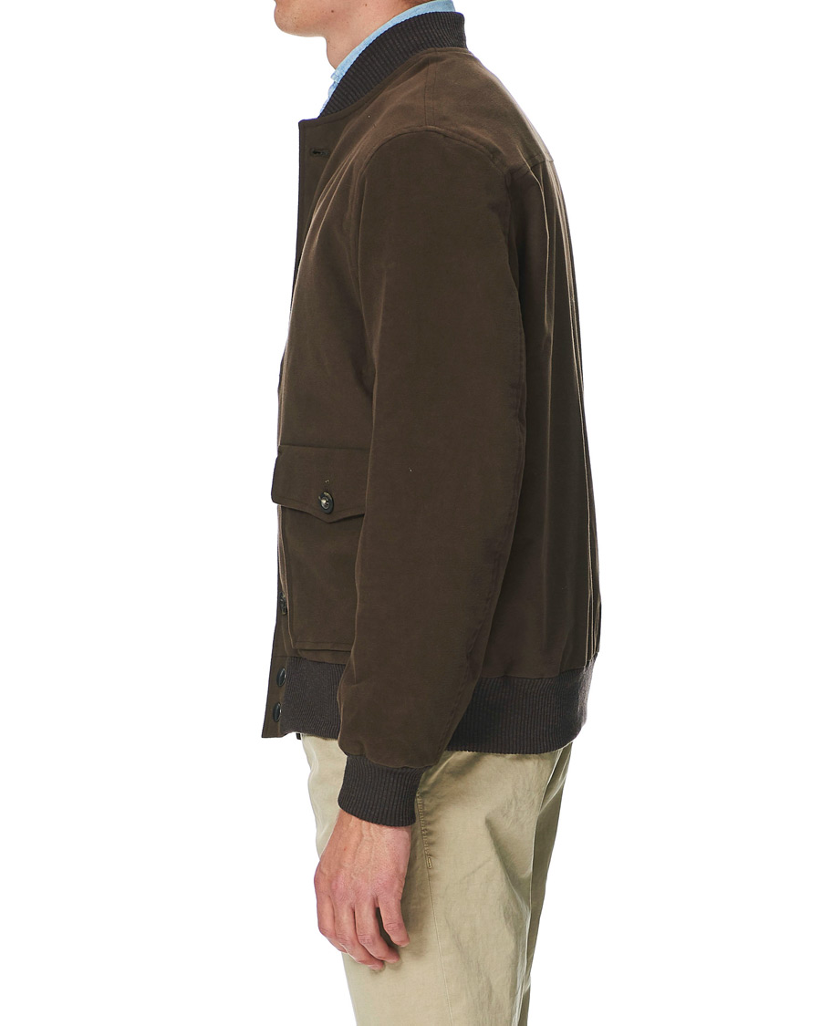 Uomini | Giacche | Private White V.C. | Moleskin Bomber Jacket Brown