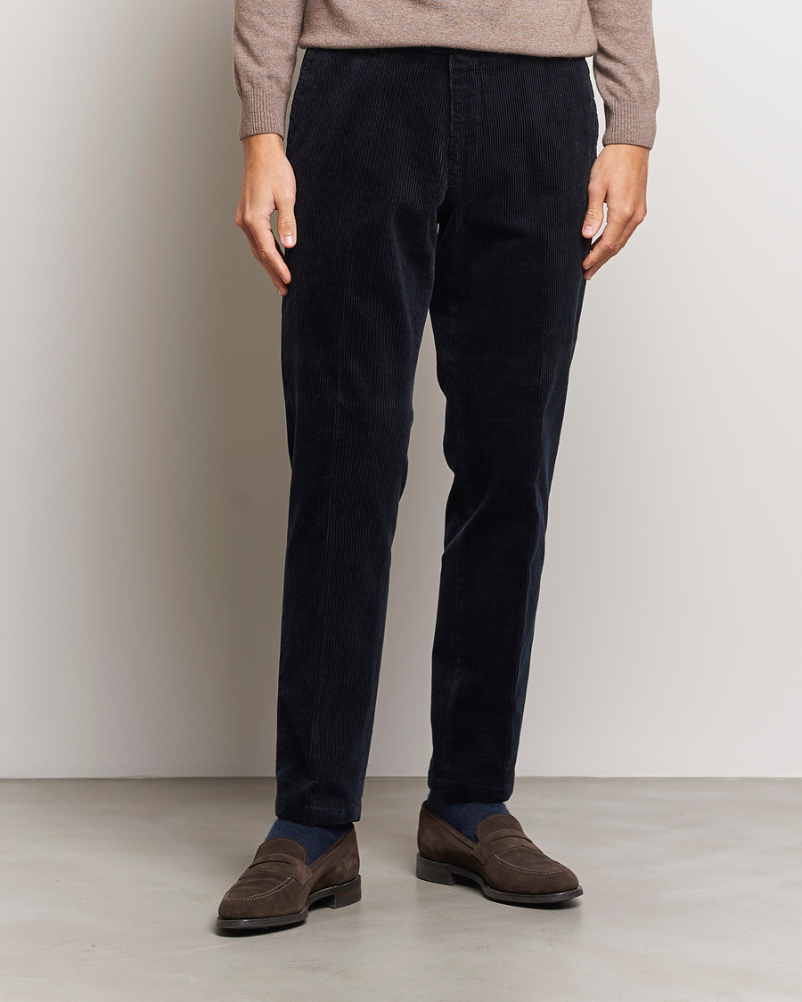 Uomini | Pantaloni | Oscar Jacobson | Denz Corduroy Trousers Navy