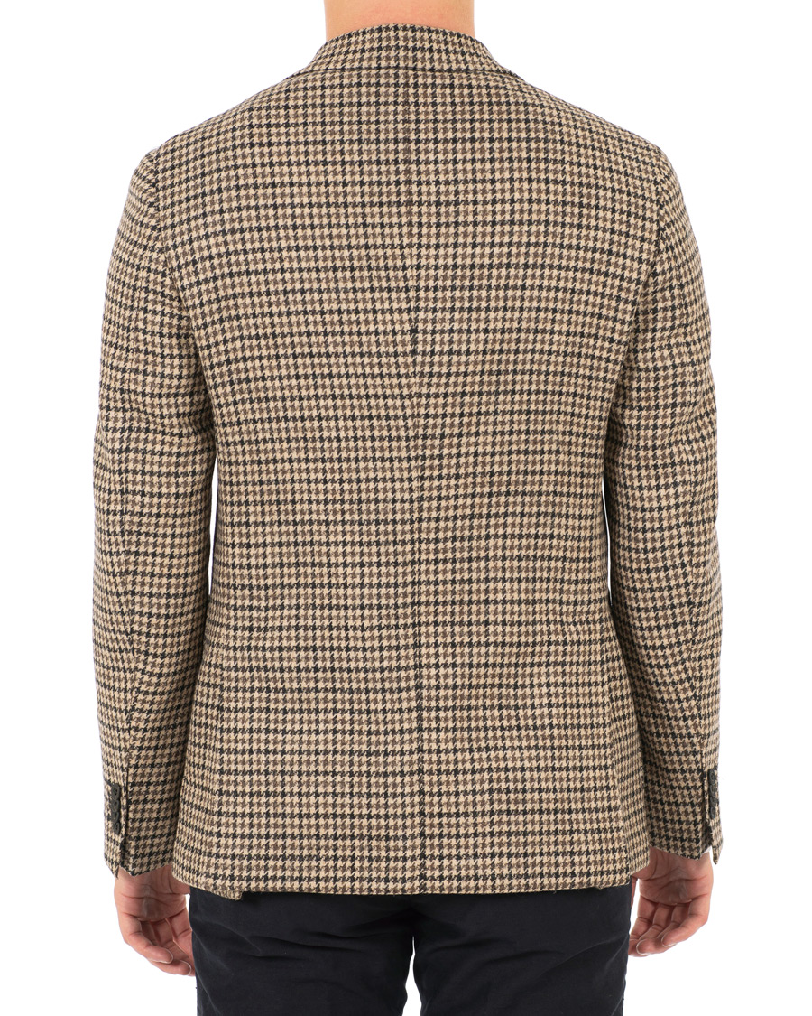 Uomini | Blazers | The Gigi | Degas Single Breasted Houndstooth Tweed Blazer Brown