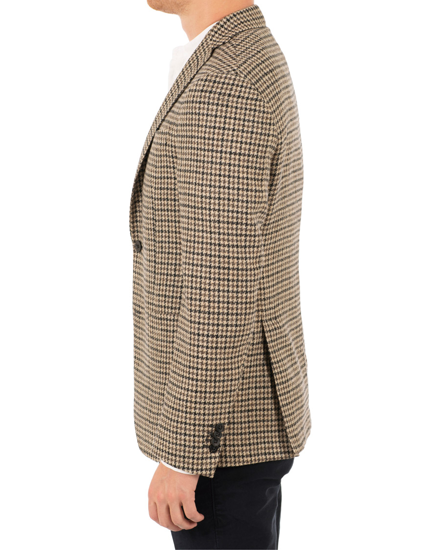Uomini | Blazers | The Gigi | Degas Single Breasted Houndstooth Tweed Blazer Brown
