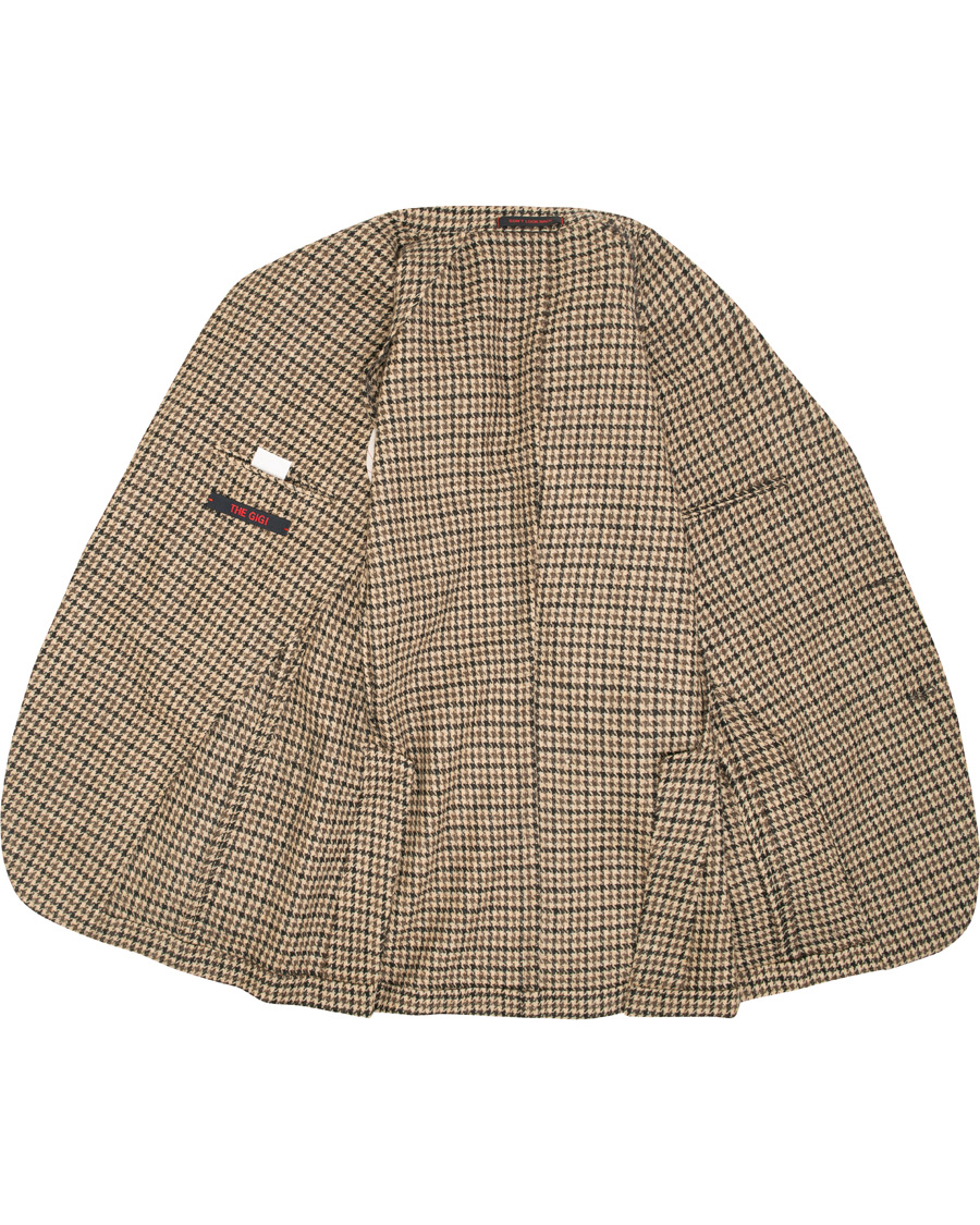 Uomini | Blazers | The Gigi | Degas Single Breasted Houndstooth Tweed Blazer Brown