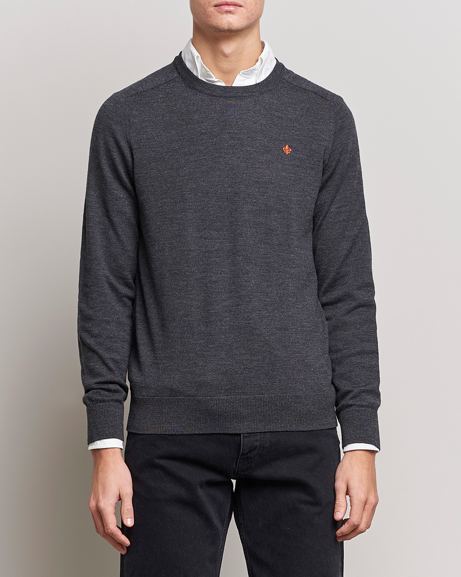 Uomini | Maglieria | Morris | Merino O-neck Grey