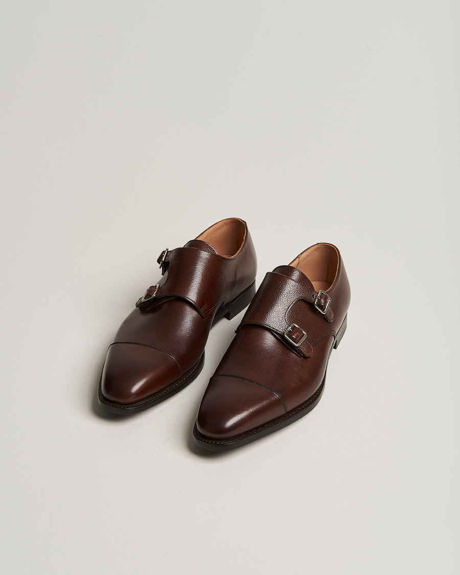 Uomini | Scarpe con cinturino alla caviglia | Crockett & Jones | Lowndes Monkstrap City Sole Dark Brown Calf