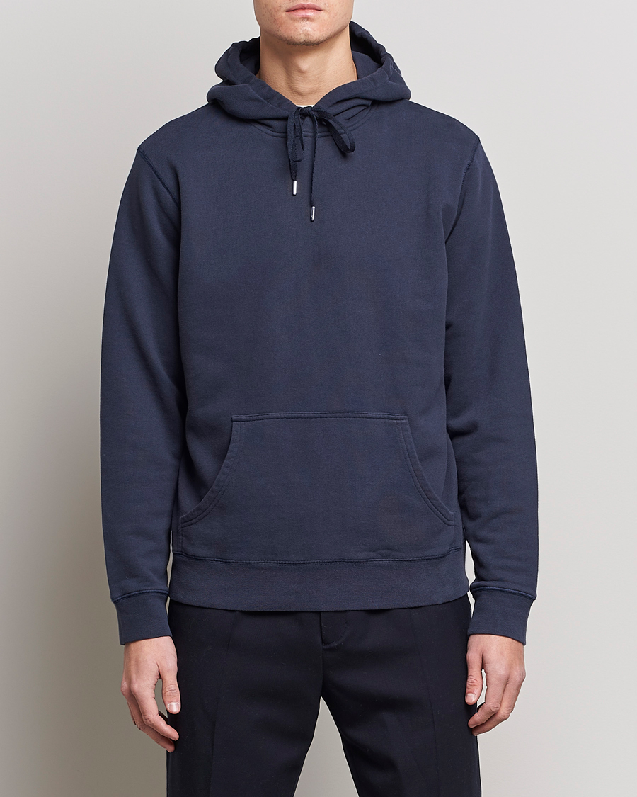 Uomini |  | Sunspel | Loopback Hoodie Navy