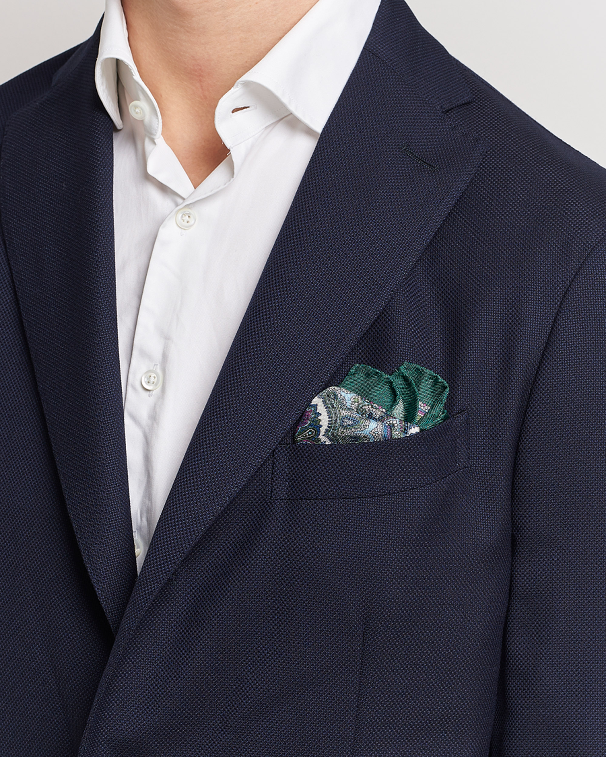 Uomini | Business & Beyond | Eton | Silk Paisley Print Pocket Square Green