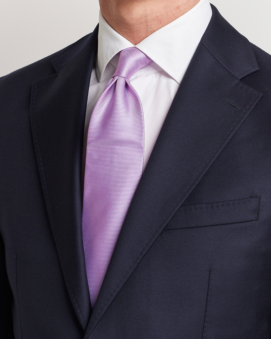 Uomini | Cravatte | Eton | Silk Basket Weave Tie Pink