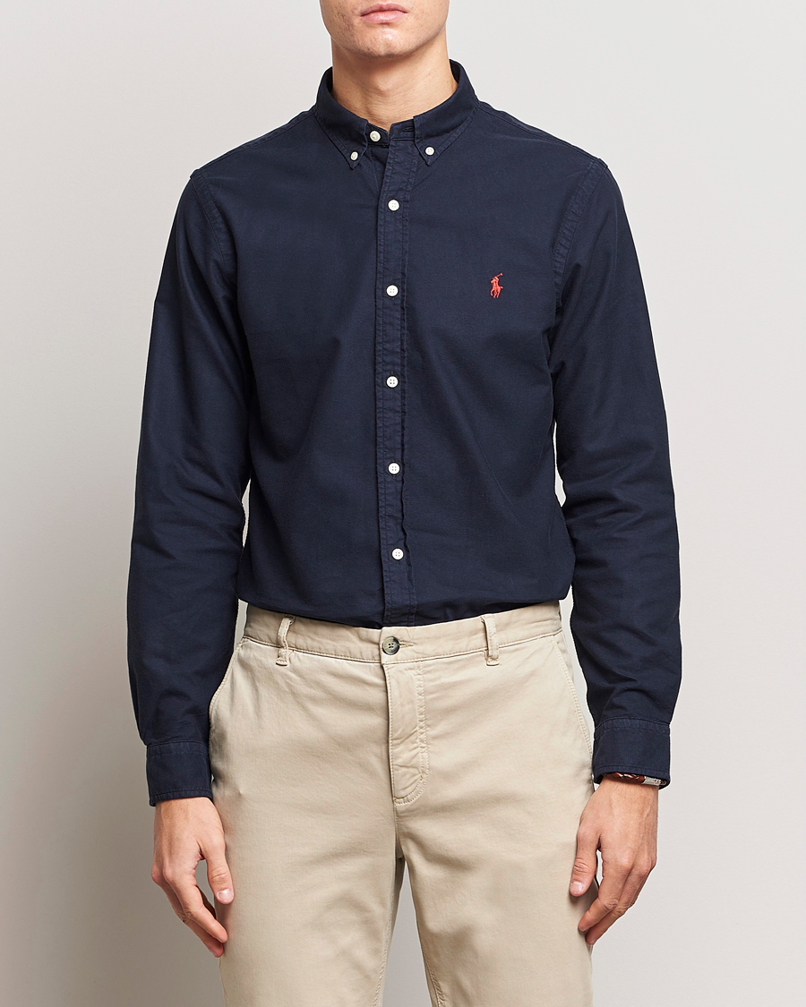 Uomini | Camicie | Polo Ralph Lauren | Slim Fit Garment Dyed Oxford Shirt Navy