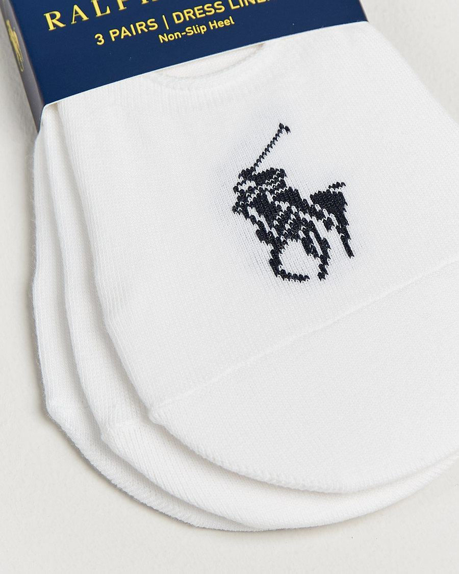 Uomini | Calzini alla caviglia | Polo Ralph Lauren | 3-Pack No Show Big Pony Pony Socks White