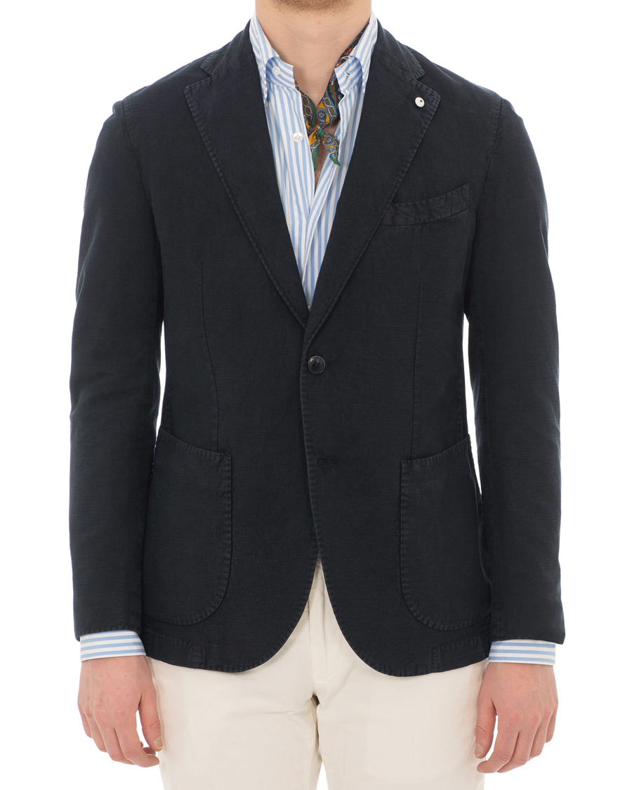 Uomini | Gamla produktbilder | L.B.M. 1911 | Jack Regular Fit Linen Blazer Navy