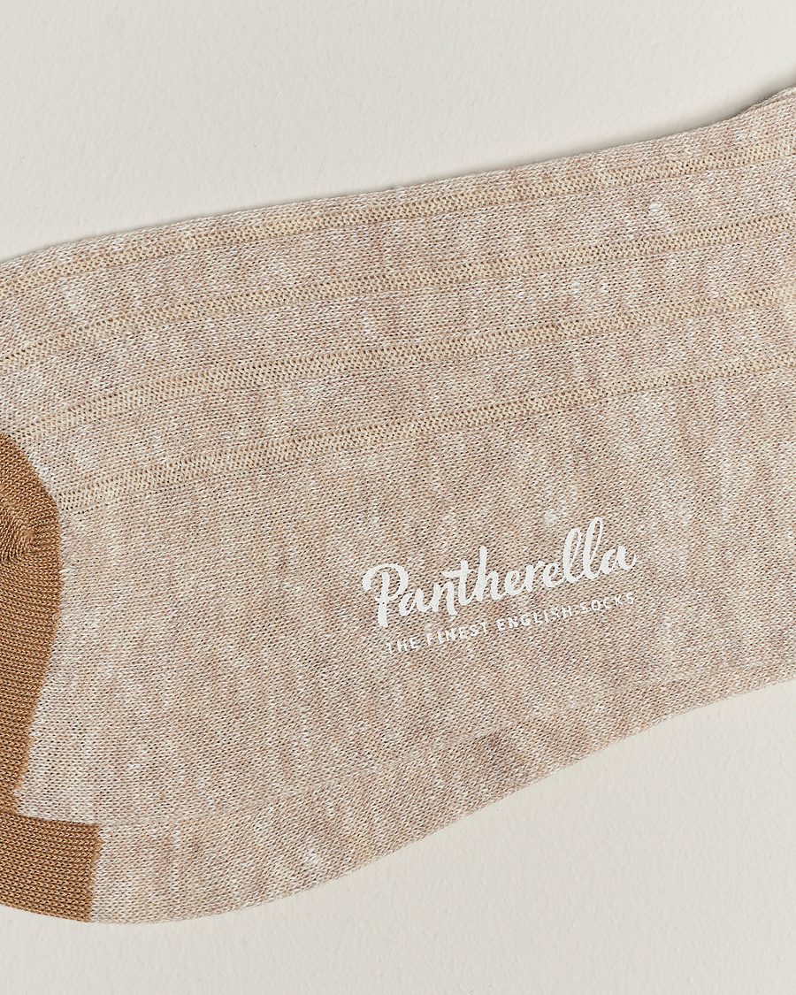 Uomini | Biancheria intima | Pantherella | Hamada Linen/Cotton/Nylon Sock Beige