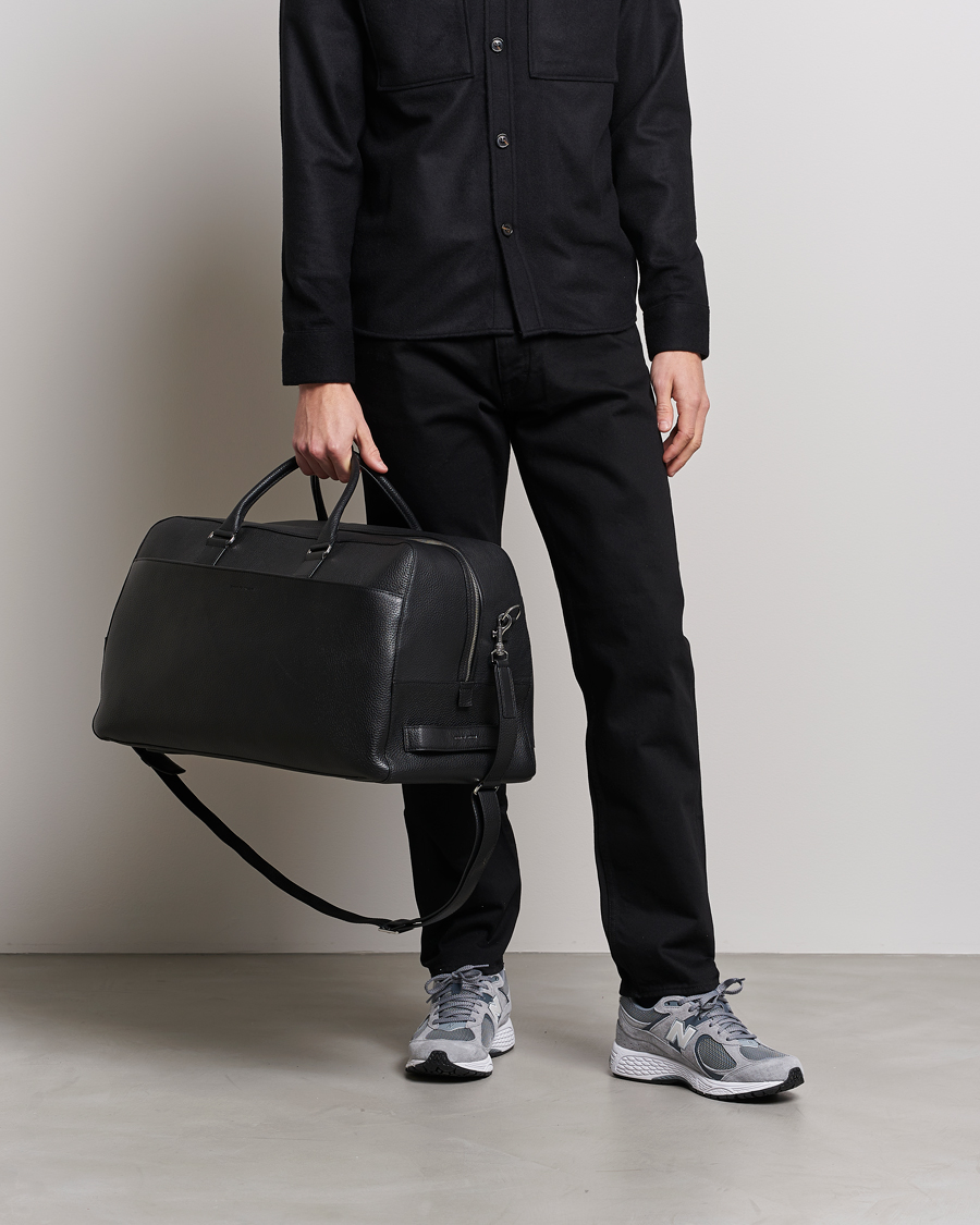 Uomini | Tiger of Sweden | Tiger of Sweden | Brome Grained Leather Weekendbag Black