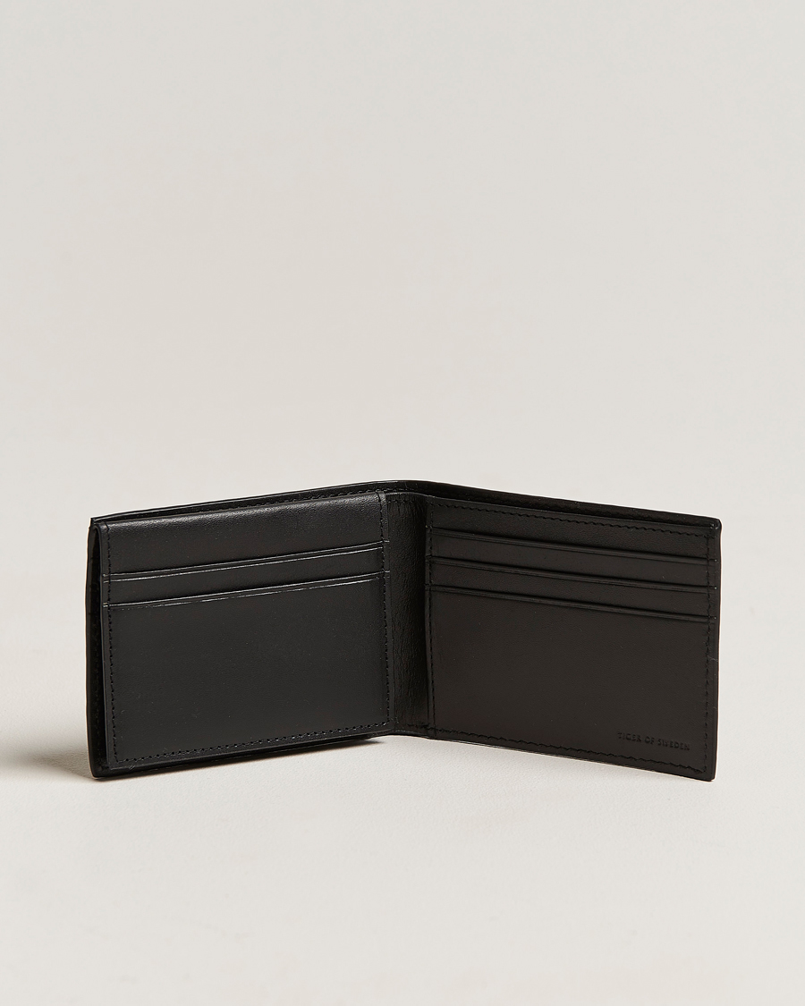 Uomini | Portafogli bi fold con zip | Tiger of Sweden | Wrene Grained Leather Wallet Black