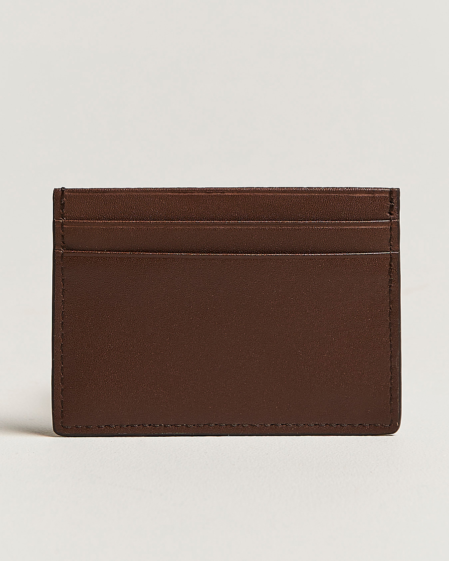 Uomini | Portacarte | Tiger of Sweden | Wake Grained Leather Cardholder Brown