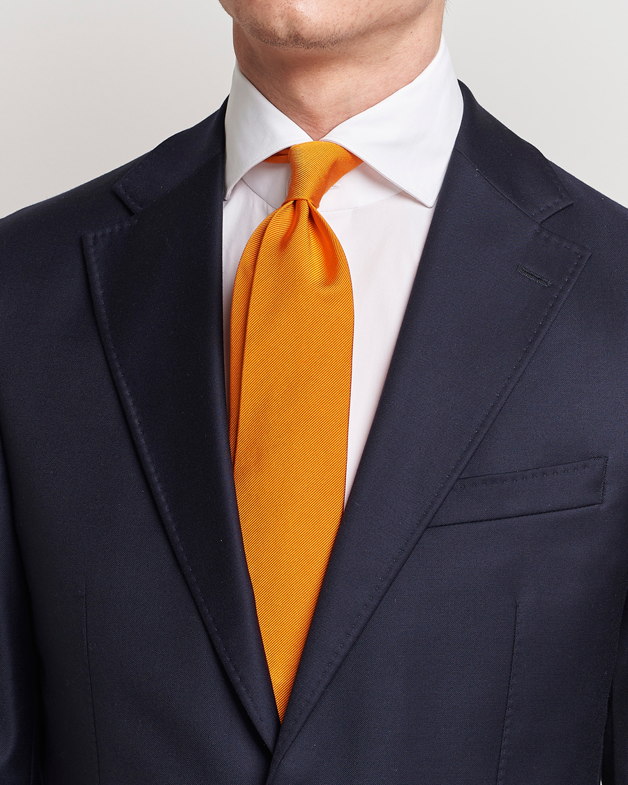 Uomini | Amanda Christensen | Amanda Christensen | Plain Classic Tie 8 cm Orange