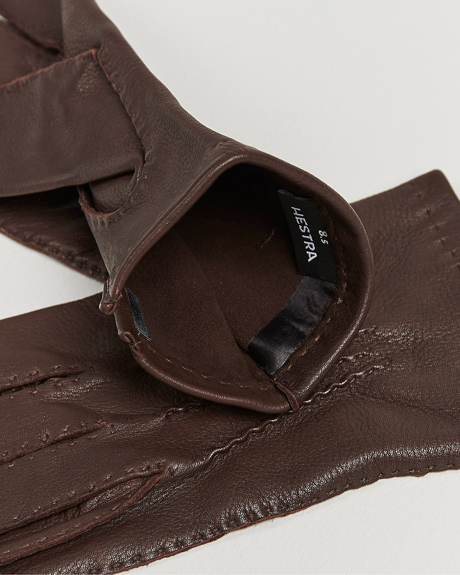 Uomini | Accessori che riscaldano | Hestra | Henry Unlined Deerskin Glove Chocolate