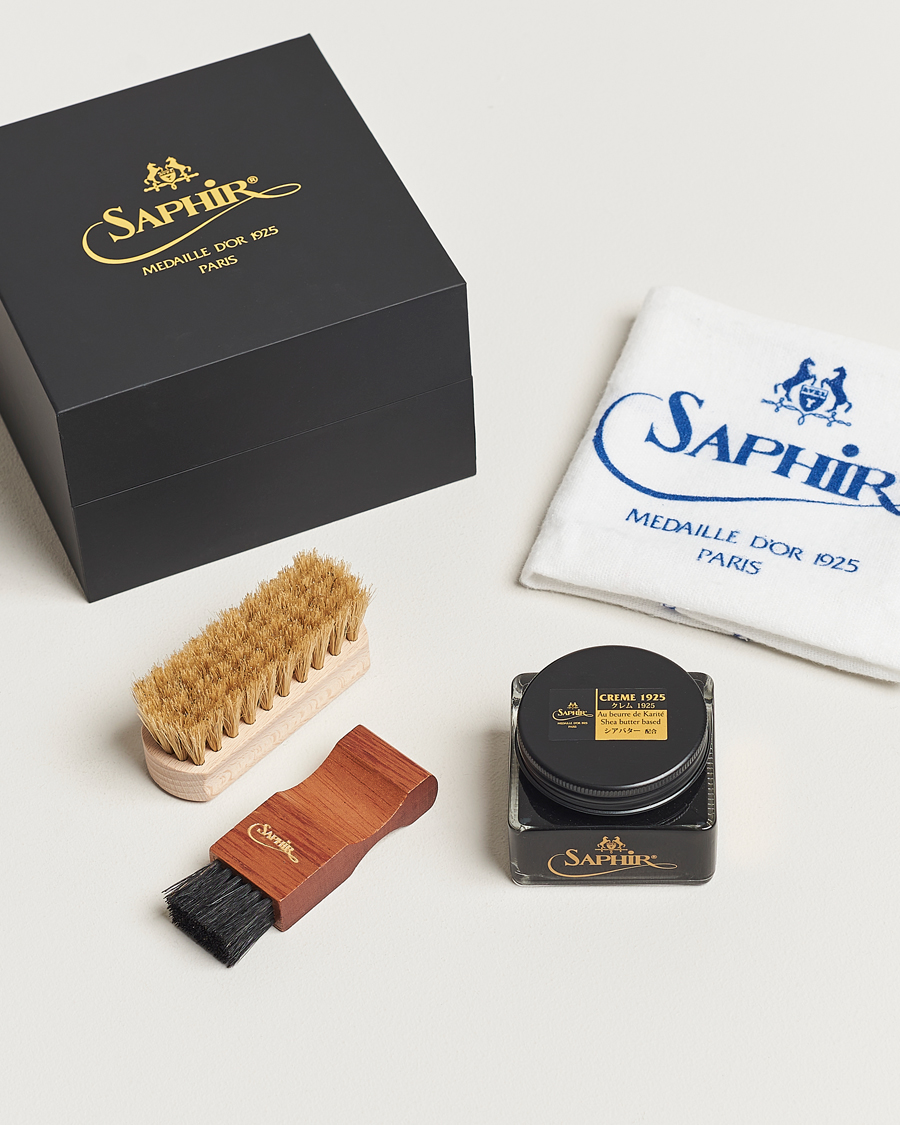 Uomini | Prodotti per la cura delle scarpe | Saphir Medaille d\'Or | Gift Box Creme Pommadier Black & Brush