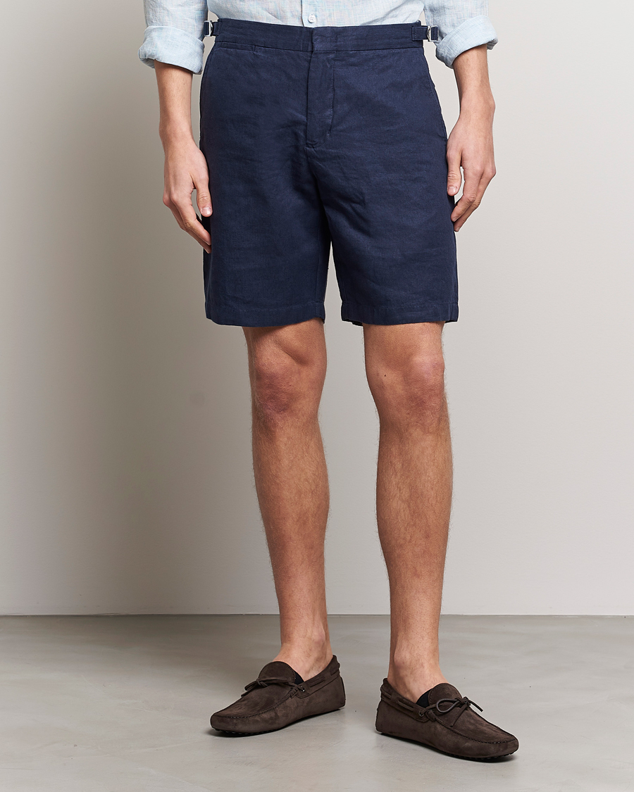 Uomini | Orlebar Brown | Orlebar Brown | Norwich Linen Shorts Navy