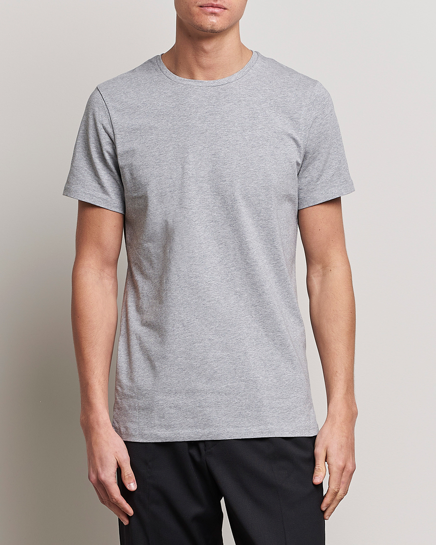 Uomini | T-shirt | Bread & Boxers | 2-Pack Crew Neck Tee Grey Melange