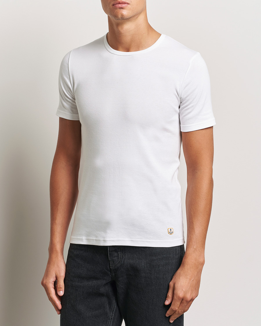 Uomini | Gamla produktbilder | Armor-lux | 2-Pack Crew Neck T-Shirt White/Grey Melange