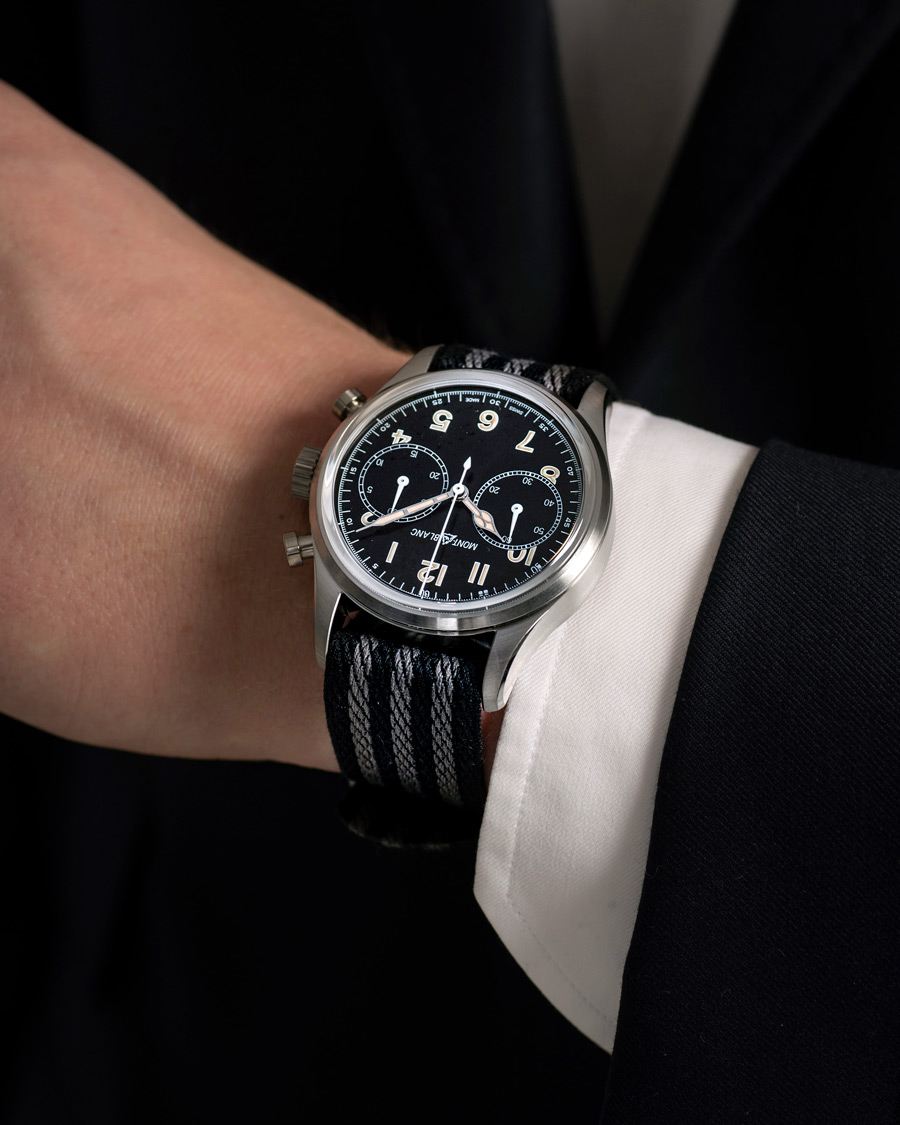 Uomini | Fine watches | Montblanc | 1858 Steel Automatic Chronograph 42mm Black Dial