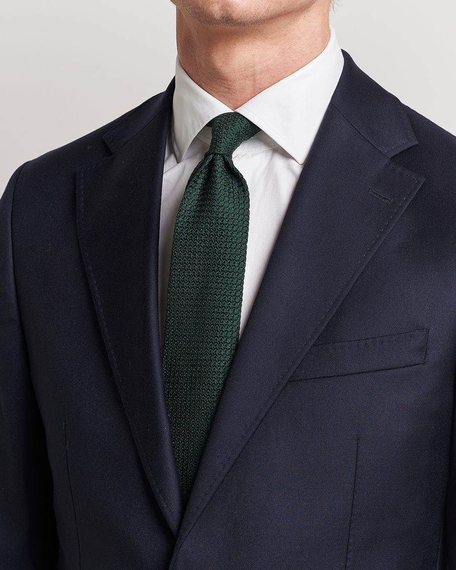 Uomini | Smart casual | Amanda Christensen | Silk Grenadine 8 cm Tie Green