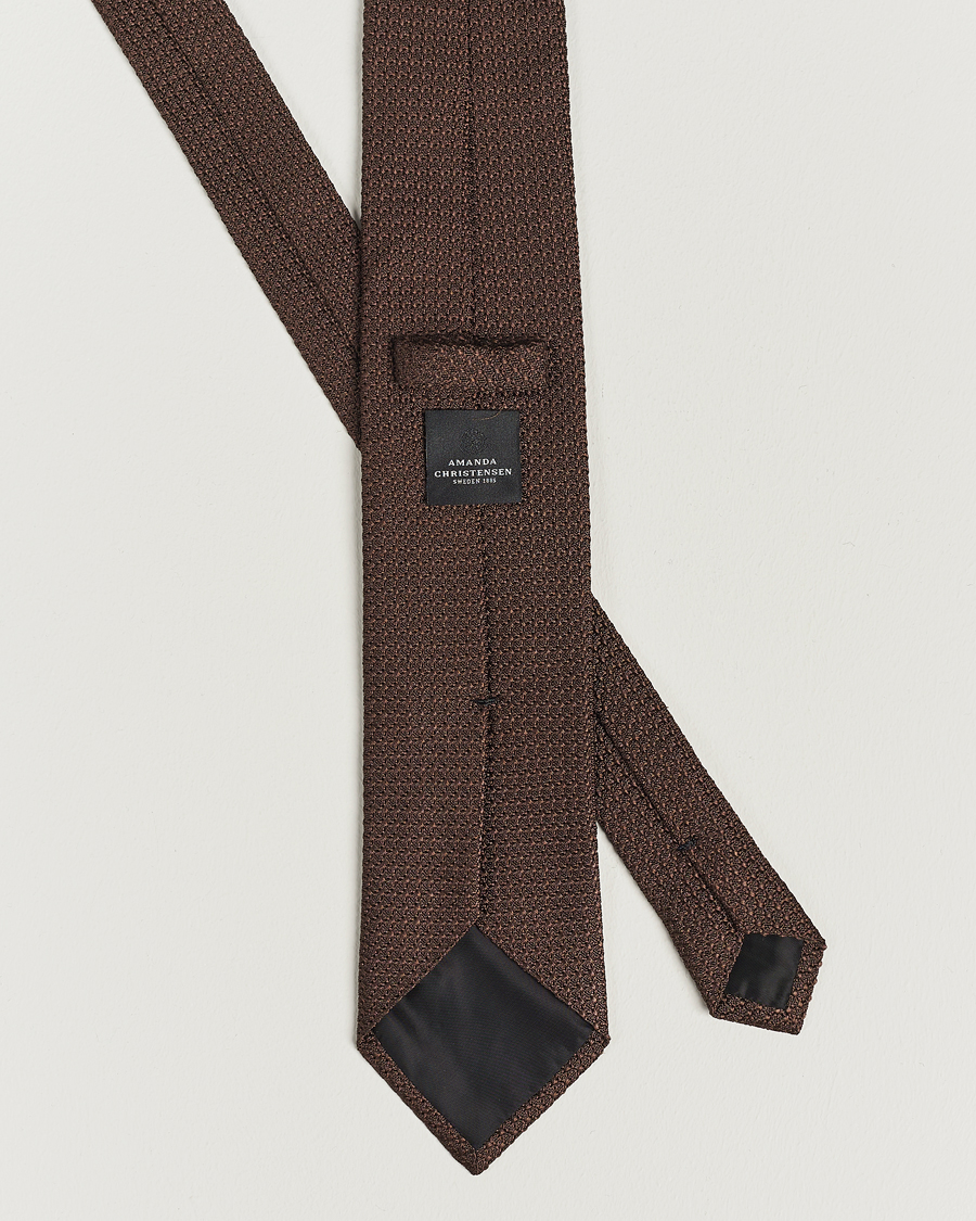 Uomini |  | Amanda Christensen | Silk Grenadine 8 cm Tie Brown