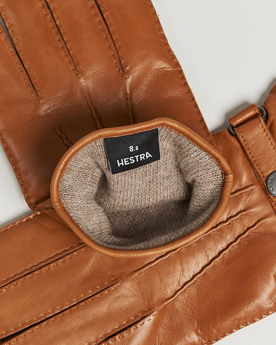 Uomini |  | Hestra | Jake Wool Lined Buckle Glove Cognac